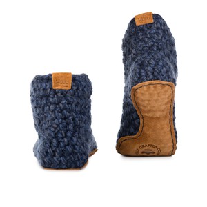 Extra Chunky Bamboo Wool Boot Slippers Midnight Blue from Kingdom of Wow!