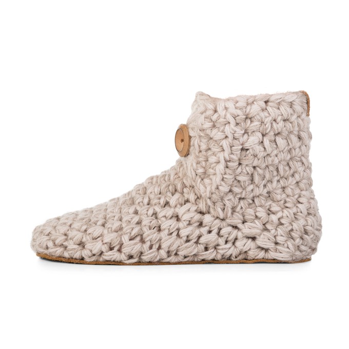 Extra Chunky Bamboo Wool Boot Slippers Chai from Kingdom of Wow!