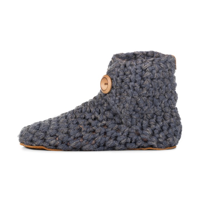 Extra Chunky Bamboo Wool Boot Slippers Charcoal from Kingdom of Wow!