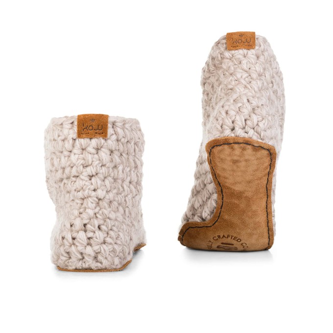 Extra Chunky Bamboo Wool Boot Slippers Chai from Kingdom of Wow!