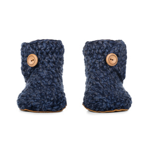 Extra Chunky Bamboo Wool Boot Slippers Midnight Blue from Kingdom of Wow!