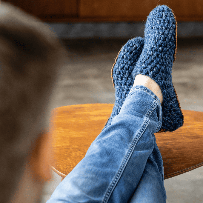 Midnight Blue Bamboo Wool Slippers from Kingdom of Wow!