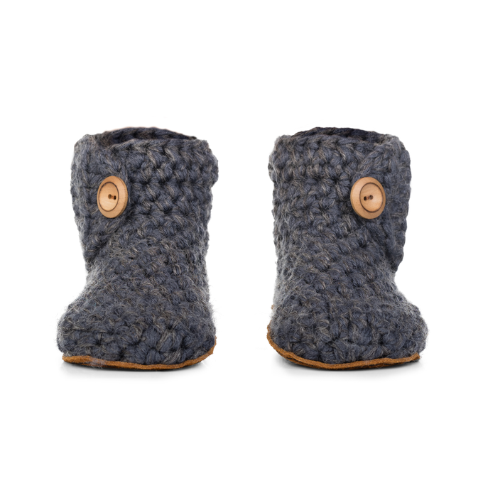 Extra Chunky Bamboo Wool Boot Slippers Charcoal from Kingdom of Wow!