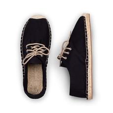 Jet Black Lace Up Espadrilles for Men via Kingdom of Wow!