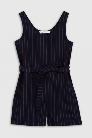 LOUISE PLAYSUIT | INDIGO STRIPE HEMP from Kings of Indigo