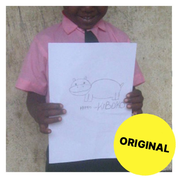 HIPPO Kids Shirt Cerulean Blue from Kipepeo-Clothing