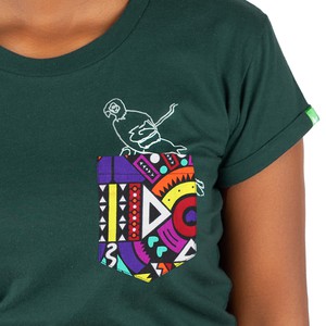 POCKETPARROT Women Shirt Dark Green from Kipepeo-Clothing