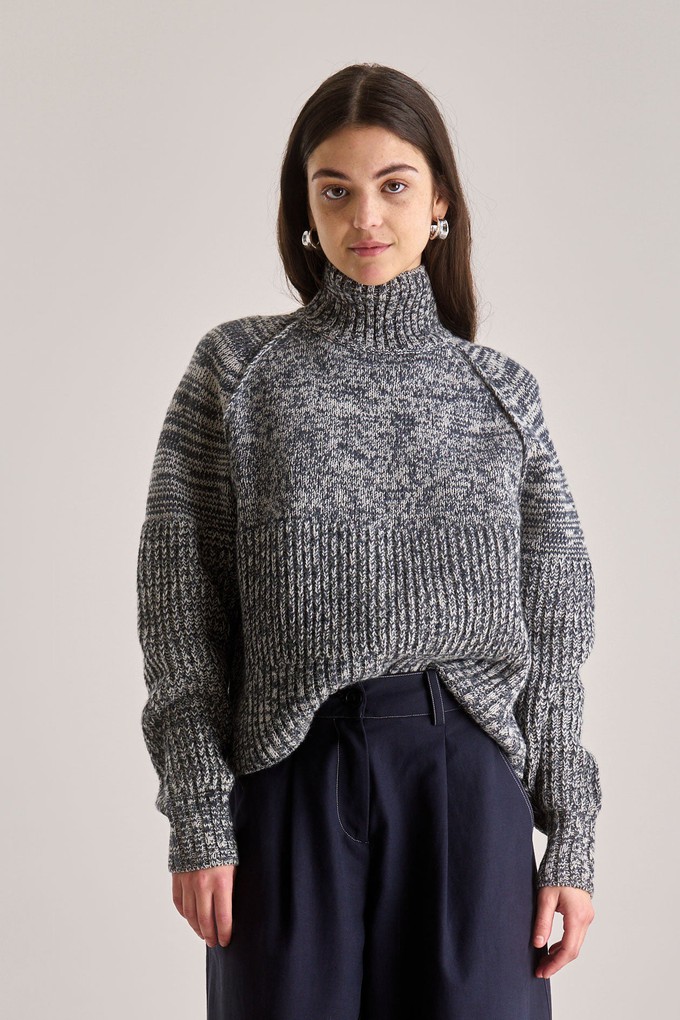 MILLIE Wool Stripe Jumper - Charcoal from KOMODO