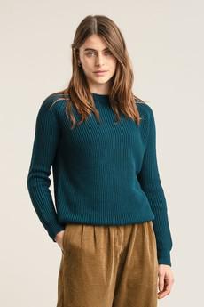 SERGIO - Womens Organic Cotton Jumper Teal via KOMODO