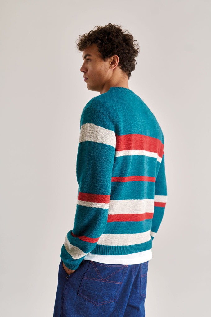 GABRIEL Lambs Wool Stripe Jumper - Evergreen from KOMODO