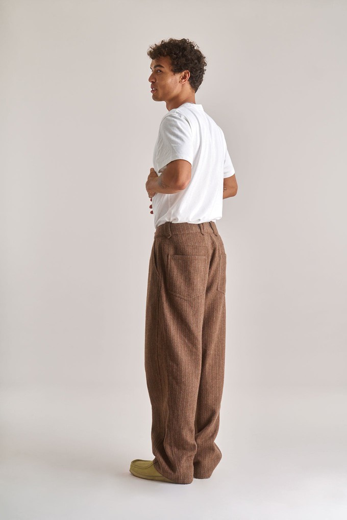MAKULU Recycled Poly Wool Blend Trouser- Biscuit from KOMODO