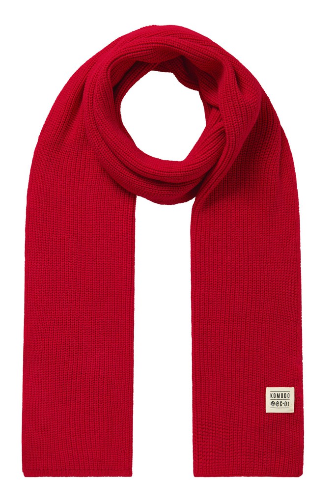 LONDON - GOTS Organic Cotton Scarf Bright Red from KOMODO