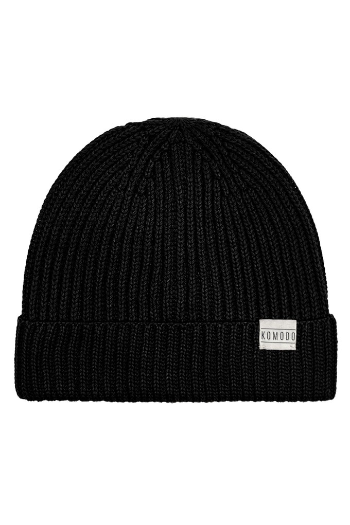 TOWN - GOTS Organic Cotton Beenie Hat Black from KOMODO
