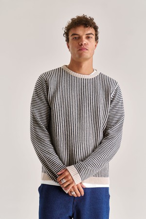 ARTHUR Merino Wool Jumper - Charcoal Stripe from KOMODO