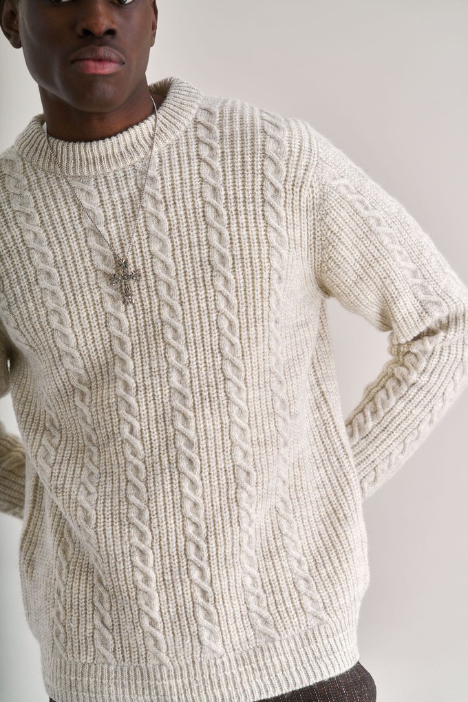 CABLE Lambs Wool Jumper - Natural from KOMODO