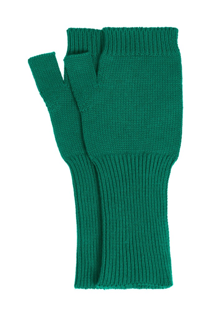 JAS - GOTS Organic Cotton Fingerless Gloves - Bright Green from KOMODO