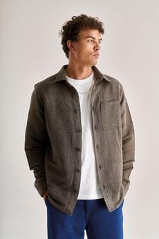SHANTI Hand Woven Cotton Over Shirt - Brown via KOMODO