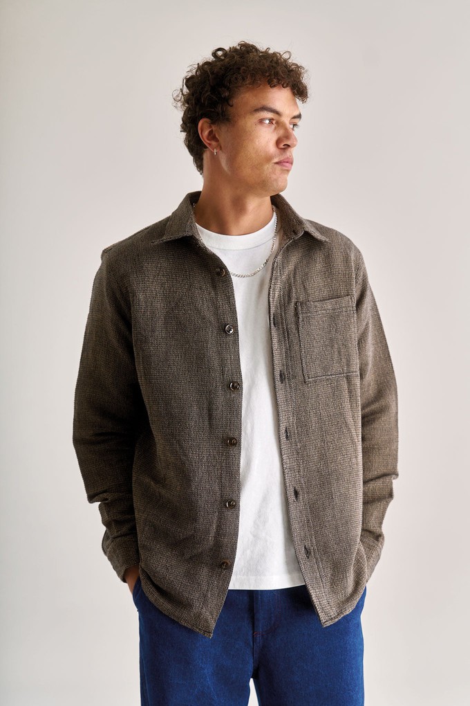 SHANTI Hand Woven Cotton Over Shirt - Brown from KOMODO
