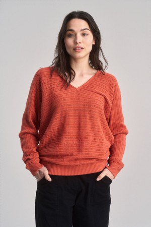 CLOVER - Pointelle Knit Organic Cotton Jumper - Clay from KOMODO