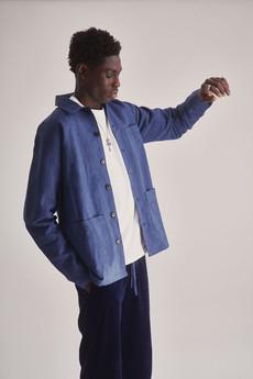 RAILWAY Handwoven Cotton Hemp Blend- Blue via KOMODO