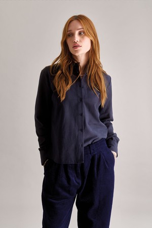 KENJI Cotton Tencel Shirt - Navy from KOMODO