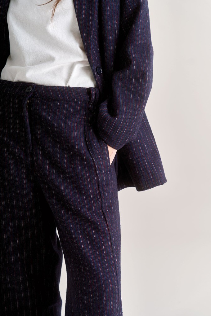 MADDIE Recycled Poly Wool Trouser - Navy from KOMODO MADDIE Recycled Poly Wool Trouser - Navy from KOMODO