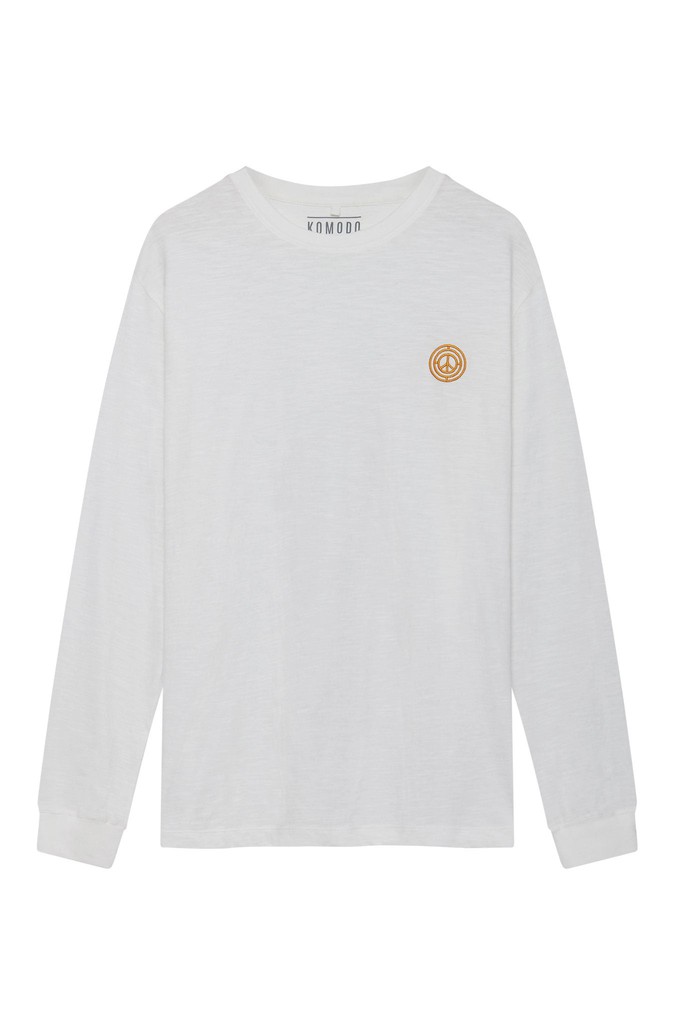 HAKON - Organic Cotton Long Sleeve Tee Off-White & Gold from KOMODO