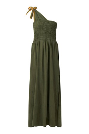 BOMA Organic Cotton Seersucker Dress - Khaki from KOMODO