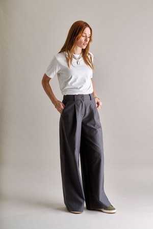 SOFIA Cotton Tencel Trouser - Grey from KOMODO SOFIA Cotton Tencel Trouser - Grey from KOMODO
