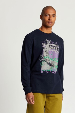 HAKON WHALE  - Organic Cotton Tee Navy from KOMODO