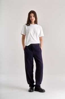 MADDIE Recycled Poly Wool Trouser - Navy via KOMODO