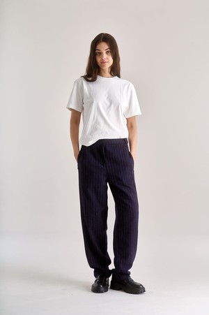 MADDIE Recycled Poly Wool Trouser - Navy from KOMODO MADDIE Recycled Poly Wool Trouser - Navy from KOMODO