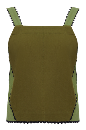 IRIS - Organic Cotton Patchwork Green Top from KOMODO