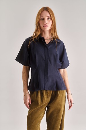 AMALIE Cotton Tencel Top - Navy from KOMODO