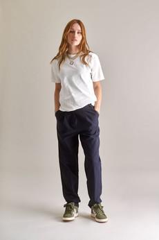 LYLA Cotton Tencel Trouser - Navy via KOMODO