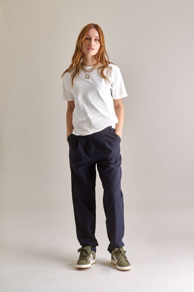 LYLA Cotton Tencel Trouser - Navy from KOMODO LYLA Cotton Tencel Trouser - Navy from KOMODO