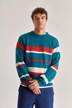 GABRIEL Lambs Wool Stripe Jumper - Evergreen via KOMODO