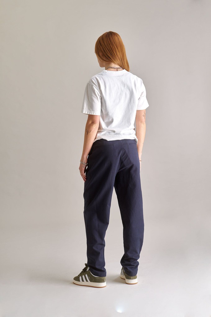 LYLA Cotton Tencel Trouser - Navy from KOMODO LYLA Cotton Tencel Trouser - Navy from KOMODO