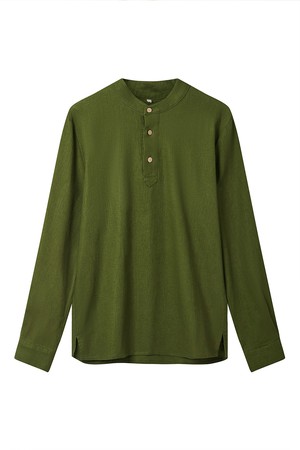 ELIJAH - Organic Linen Cotton Shirt - Khaki from KOMODO