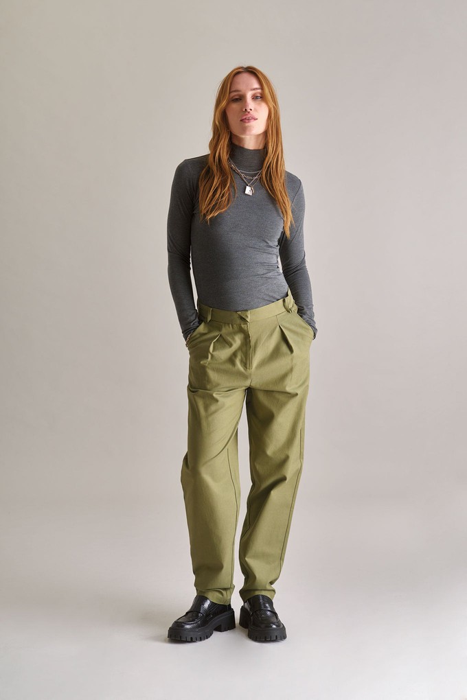 LYLA Cotton Tencel Trouser - Olive from KOMODO LYLA Cotton Tencel Trouser - Olive from KOMODO