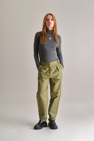 LYLA Cotton Tencel Trouser - Olive from KOMODO LYLA Cotton Tencel Trouser - Olive from KOMODO