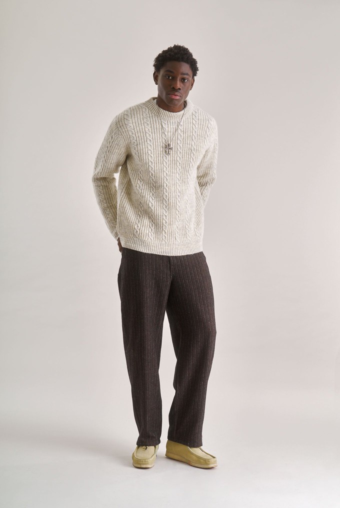 CABLE Lambs Wool Jumper - Natural from KOMODO