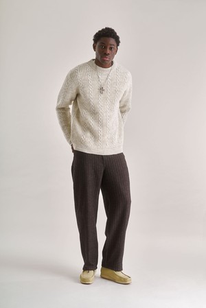CABLE Lambs Wool Jumper - Natural from KOMODO
