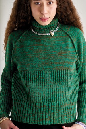 MILLIE Wool Stripe Jumper - Green from KOMODO