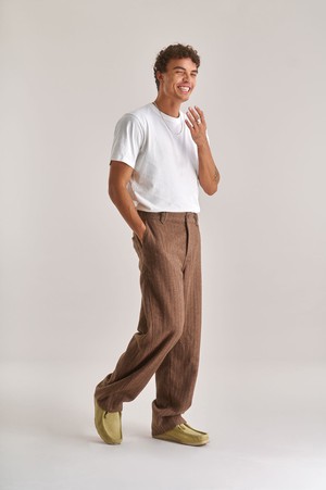 MAKULU Recycled Poly Wool Blend Trouser- Biscuit from KOMODO
