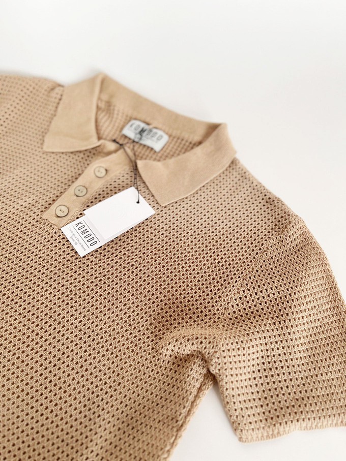 OLIVER - Organic Cotton Polo Top Sand from KOMODO