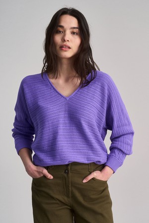 CLOVER - Pointelle Knit Organic Cotton Jumper - Lavender from KOMODO