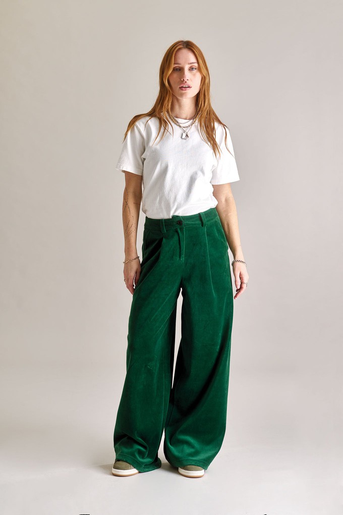 SOFIA Velvet Trouser - Green from KOMODO SOFIA Velvet Trouser - Green from KOMODO