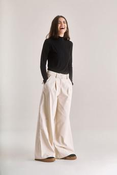 SOFIA Cotton Tencel Trouser - Cream via KOMODO