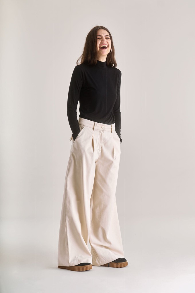 SOFIA Cotton Tencel Trouser - Cream from KOMODO SOFIA Cotton Tencel Trouser - Cream from KOMODO